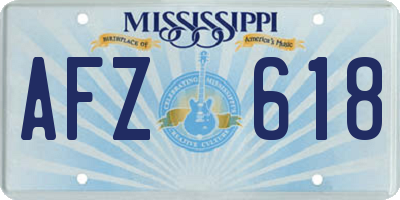 MS license plate AFZ618