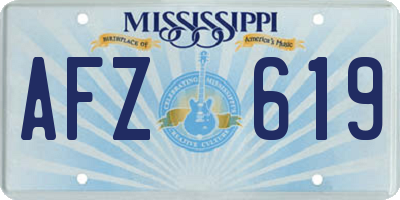 MS license plate AFZ619