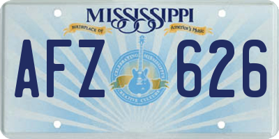 MS license plate AFZ626