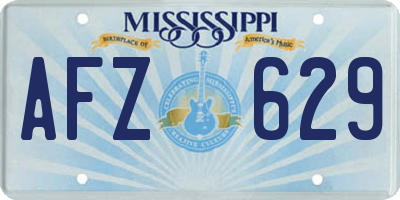 MS license plate AFZ629