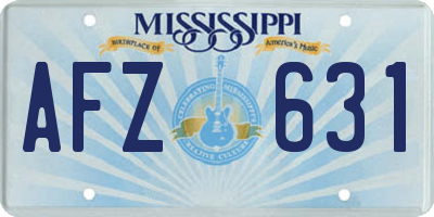 MS license plate AFZ631