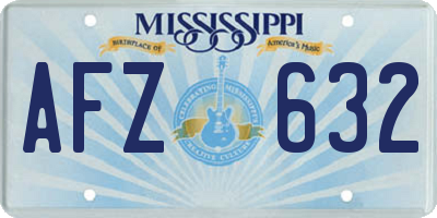 MS license plate AFZ632
