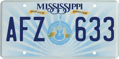 MS license plate AFZ633