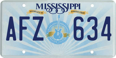 MS license plate AFZ634