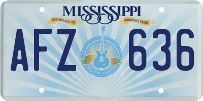 MS license plate AFZ636