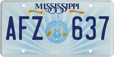 MS license plate AFZ637