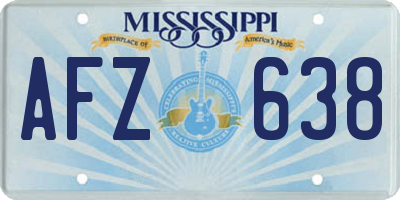 MS license plate AFZ638