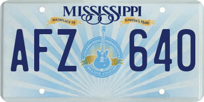 MS license plate AFZ640