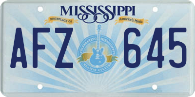 MS license plate AFZ645