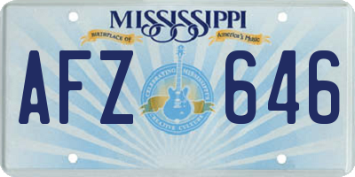 MS license plate AFZ646