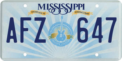 MS license plate AFZ647