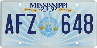 MS license plate AFZ648