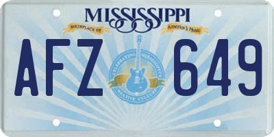 MS license plate AFZ649