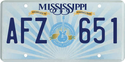 MS license plate AFZ651