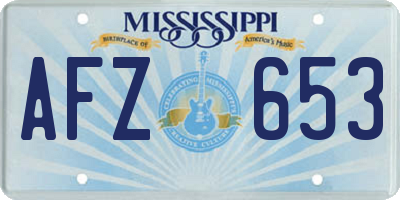 MS license plate AFZ653