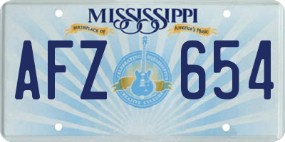 MS license plate AFZ654