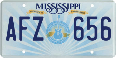 MS license plate AFZ656