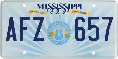 MS license plate AFZ657