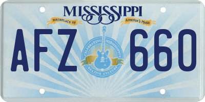 MS license plate AFZ660