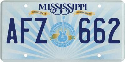 MS license plate AFZ662