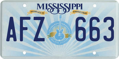 MS license plate AFZ663