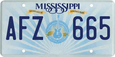 MS license plate AFZ665
