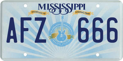 MS license plate AFZ666