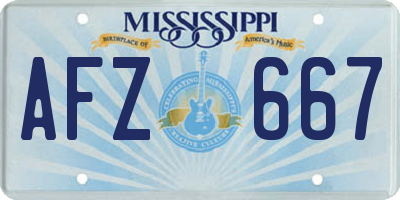 MS license plate AFZ667