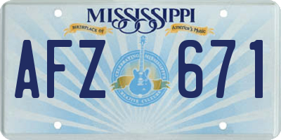 MS license plate AFZ671