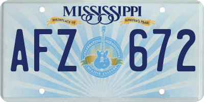 MS license plate AFZ672