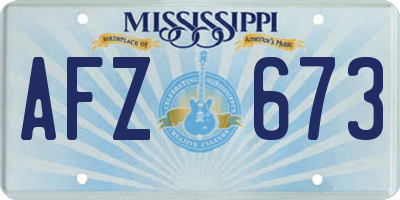MS license plate AFZ673