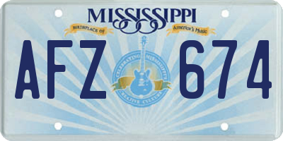 MS license plate AFZ674