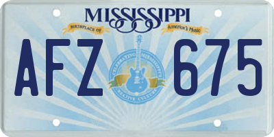 MS license plate AFZ675