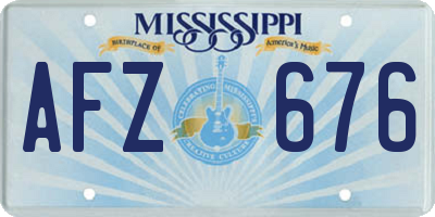 MS license plate AFZ676
