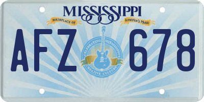MS license plate AFZ678