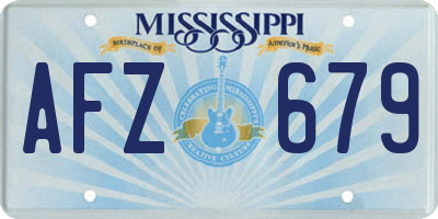 MS license plate AFZ679