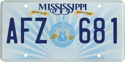 MS license plate AFZ681