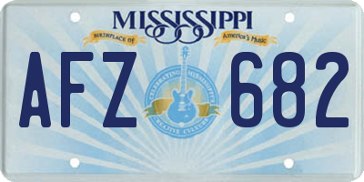 MS license plate AFZ682