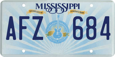 MS license plate AFZ684