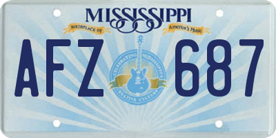 MS license plate AFZ687