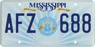 MS license plate AFZ688