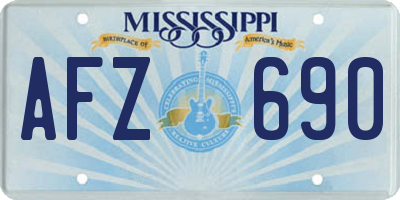 MS license plate AFZ690