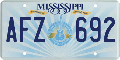 MS license plate AFZ692