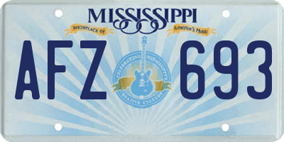 MS license plate AFZ693