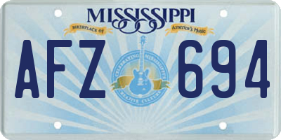 MS license plate AFZ694