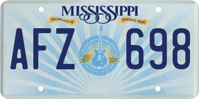 MS license plate AFZ698