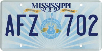 MS license plate AFZ702