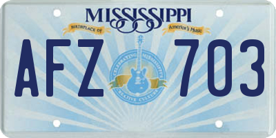 MS license plate AFZ703