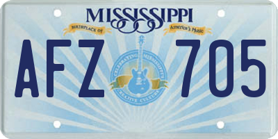 MS license plate AFZ705