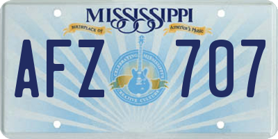 MS license plate AFZ707